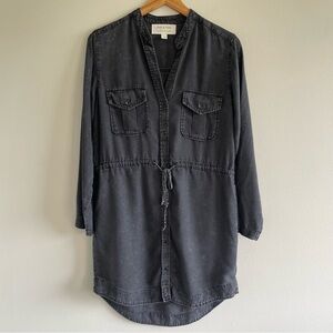 Cloth & Stone Black Button Up Shirt Dress Size Small